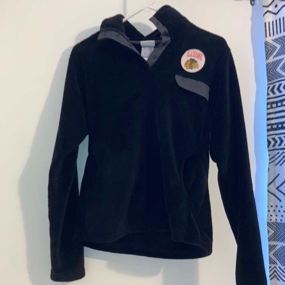 NHL Chicago black hawks fleece pullover sz S EUC